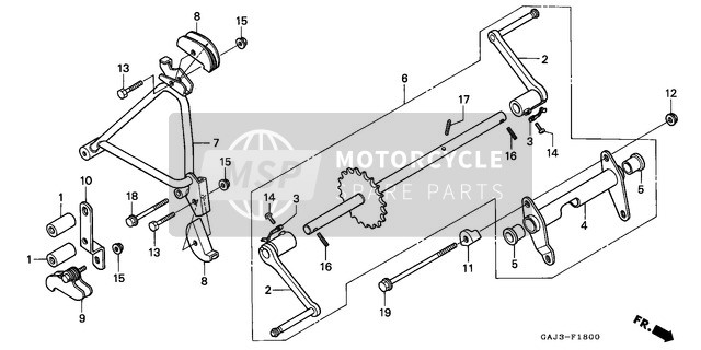 Honda NE50 1994 Pedal für ein 1994 Honda NE50